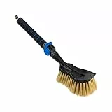 Tom PaR Waschbürste I Wasser bürste I Autowaschbürste mit Wasseranschluss I Schnellverschluss für das Wasserventil I Weiche, feine und zarte Borsten I Komfortabler Griff I Länge: 54 cm I Blau