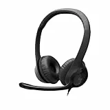 Logitech H390 verkabelter Kopfhörer für PC/Laptop, Stereokopfhörer mit rauschunterdrückendem Mikrofon USB-A, Inline-Steuerungen, für Chromebook geeignet - Schwarz