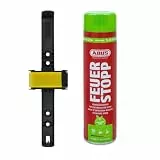 ABUS Feuerlöschspray Feuerstopp AFS625 fluorfrei + Halterung für Wand & Auto - Set - handlicher Feuerlöscher gegen Entstehungsbrände der Brandklassen 5A und 5F - für Haushalt, Küche, Camper, Grill