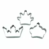 BekkiB - 3er Set Ausstecher 'Kronen' - königliche Ausstecher - Zum Backen von Plätzchen - Aus Edelstahl und spülmaschinengeeignet - 998808