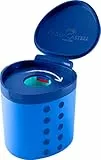 Faber-Castell 181790 - Spitzdose Grippy mit Schneidschutz, blauer Anspitzer mit Behälter