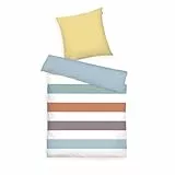 TOM TAILOR Renforcé-Bettwäsche, 80x80 cm + 135x200 cm, 100% Baumwolle/ Renforcé, Mit Wendemotiv und farbigem Markenreißverschluss, COLORED STRIPES Bunt (Multi Color)