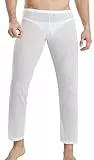 Durchsichtige Herren-Mesh-Hose, sexy Pyjamahose, Unterwäsche, Lounge-Home-Leggings, Nachtwäsche, kühle, trockene Yoga-Hose, Weiß, Größe L