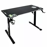 phoenix group AG original Minecraft Schreibtisch, Gamingtisch mit Getränkehalter und Kopfhörerhaken, Schwarz