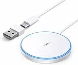 Mag-Safe Ladegerät iPhone, Wireless Charger induktive ladestation für iPhone 17 Pro Max/17/16/15 Pro Max/15/14/13/12 Serie, AirPods 4/3/2, LED kabelloses ladegerät mit Zwei Ladeanschlüssen