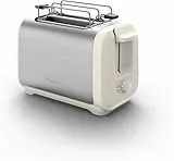 Moulinex Subito, Toaster mit 2 Schlitzen und Brötchenwärmer, schnellere Röstung, geringerer Verbrauch, modernes Design, Weiß und Edelstahl, LT5S1AE0