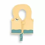Monnëka Schwimmhilfe Baby 1-2 Jahre mit Kopfstütze | Schwimmweste für Kleinkinder | Lernhilfe zum Schwimmen, Anpassbare Auftriebselemente, Neopren | Whale Teal 1 bis 2 Jahre
