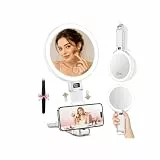 B Beauty Planet 30X/1X Vergrößerungsspiegel mit Licht, Höhenverstellbarer Schminkspiegel mit Beleuchtung, Faltbarer Handspiegel mit Digitalanzeige & Handyhalterung, Tisch- und Reisespiegel