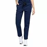 B-well Medizinische Schlupfhose Arbeitshose Dante 5 Taschen Unisex mit elastischem Bund und Gesäßtaschen Krankenhaus Uniformhose mit mittlerer Taille und Rundumgummibund Blau L