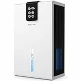 Luftentfeuchter, 2300ML Luftentfeuchter Elektrisch Mit LED-Anzeige, Automatischer Neustart, 7 Farbige Kontrollleuchten, Tragbarer Raumentfeuchter, 110 m³ (45 m²) für Wohnung, Bad, Keller