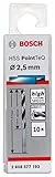 Bosch Professional 10 Stück HSS Spiralbohrer PointTeQ (für Metall, 2,5 x 30 x 57 mm, Zubehör Bohrschrauber)