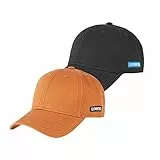 riverso Herren Cap RIVNoel 2er Pack Baseballcap Snapback Kappe Sport Verstellbare Outdoor Mütze Basic Einfarbig 100% Baumwolle Einheitsgröße Schwarz Braun, Größe:One Size, Farbe:Farbmix Uni 4