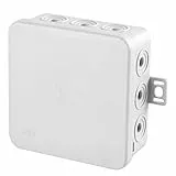 Kopp Abzweigdose 75 x 75 x 40 mm, Aufputz für den Feuchtraum, spritzwassergeschütze Kabelabzweigdose, IP54, Verbindungsdose mit 12 Kabeleinführungen, 1 Stück, grau, 340604009