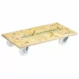 WAGNER Transportroller Transporthilfe 1141 I Möbelroller aus OSB I 57,5 x 30 x 11 cm, Tragkraft 250 kg I Rollbrett I Umzugsroller schwere Möbel I Lastenroller mit Aufhängeloch I FSC® I Made in DE