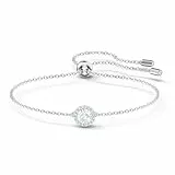 Swarovski Una Angelic Armband, Rundschliff, Weiß, Rhodiniert