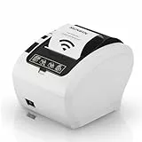 MUNBYN Thermodrucker Bondrukcer P047 mit Einzel-USB-Anschluss, 80mm POS-Drucker, WiFi Thermodirektdrucker kompatibel mit Android Windows PC Chromebook (USB/WiFi-Anschluss) Weiß
