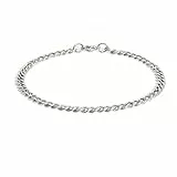 Made by Nami Herren-Armband aus Edelstahl - Silber-Armband Männer in versch. Größen & Farben - Cuban Link Armkette - Dezenter Herren-Schmuck - Geschenk-Idee für Ihn (Silber, 18cm, 4mm)