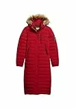 Superdry Damen Fuji Hooded Longline Puffer Jacke, Rot, 36