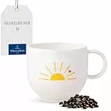 Villeroy & Boch – With Love Kaffeebecher 'Hello Sunshine' Weiß, Spülmaschinenfest, Mikrowellensicher, Kaffeetasse Sonne, Heißgetränkebecher, Tasse, Geschenk, Premium Porzellan