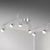 Defurhome LED Deckenleuchte Drehbar, 6 Flammig LED Strahler Deckenlampe Spot,Modern Deckenstrahler (Weißes Chrom) für Küche, Wohnzimmer, Schlafzimmer, inkl. 6 x 4W GU10 LED Lampen (400LM, warmweiß)