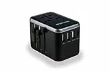 Verbatim Universal Reiseadapter UTA‑04, Steckdosenadapter mit 3 USB‑A, 2 USB-C Anschlüssen, Reisestecker für Laptop, Handy, Kamera, weltweit einsetzbar, 100-250 V [Kein Verkauf/Versand in die Schweiz]