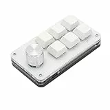Einhändige Mechanische Tastatur, 6 Tasten, 1 Knopf, Kleine Programmierbare Macropad-Tastatur mit Kabel, DIY Programmierbare Tastatur für Gaming-Büro (Weiss)