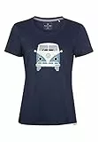 ELKLINE Damen T-Shirt Kult VW T1 Bulli Print 2041155, Farbe:darkblue, Größe:40
