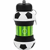 Trinkflasche Motiv 'Fußball': Wasserflasche zum vergrößern, Füllmenge ca. 550ml, Spülmaschinenfest, aus weichem Kunststoff mit Karabiner und Schlüsselring