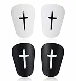 2 Paar Mini Schienbeinschoner, Schienbeinschoner Klein 8 x 5 cm mit Kreuz Schutz, Verstellbar & Bequem für Training & Wettkampf, Ideal für Kinder und Erwachsene