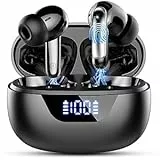 Bluetooth Kopfhörer, Kopfhörer Kabellos Bluetooth 5.4 In Ear mit 4 ENC Mic, 48H HiFi Stereo Kopfhörer Kabellos, LED-Anzeige Wireless Earbud, 3.6g Leicht IP7 Wasserdichte Ohrhörer Sport, USB-C, Schwarz