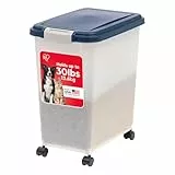 IRIS USA Luftdichter Behälter für Haustierfutter, 33 l, Marineblau/Perle