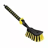 Tom PaR Waschbürste I Wasser bürste I Autowaschbürste mit Wasseranschluss I Schnellverschluss für das Wasserventil I Dicht angeordnete Borsten I Komfortabler Griff I Länge: 54 cm I Gelb