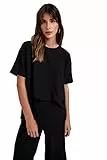DeFacto Damen Z9487AZ T-Shirt, Black, XXL