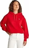 Tommy Hilfiger Damen Hoodie Contrast Flag Regular Fit, Rot (Primary Red), L