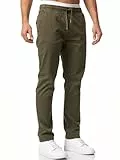 Indicode Herren Osborne Stoffhose aus 98% Baumwolle | Herrenhose Freizeithose für Männer Army, M