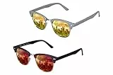 UrbanSky Sonnenbrille „D.B.“ für Damen und Herren - 2er-Pack - polarisiert (Grau-Gelb/Braun-Orange)