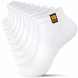 FORVEVO 10 Paar Sneaker Socken Damen 39-42, Baumwolle SportSocken Damen, Atmungsaktive Laufsocken Kurz, Weiß