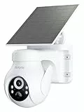 blurams Überwachungskamera Aussen Akku und Solar, 2K 360° PTZ WLAN Kamera Outdoor mit Auto-Personenverfolgung, IR/Farb-Nachtsicht, IP65 Wetterfest, Akkubetrieb, 2.4GHz WLAN