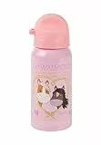 SIGIKID Edelstahl Trinkflasche Pony Love, auslaufsicher, BPA-frei, robust, leicht, Drehverschluss zerlegbar, gut zu reinigen, für Kinder 3-8 Jahre, Art.-Nr. 25286, Pferde/rosa 400 ml