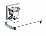 WENKO Vacuum-Loc Wand Toilettenpapierhalter Quadro, Halterung für Toilettenpapier, Befestigen ohne Bohren, Rostfreier Edelstahl, 14 x 6 x 11 cm, Glänzend