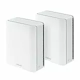 ASUS ZenWiFi BT10 Tri-Band WiFi 7 Smart AiMesh Extendable Router 2er Set (6 GHz WLAN, 18 Gbps, bis zu 550m² Abdeckung, 2X 10G-Port, Kindersicherung, VPN) weiß