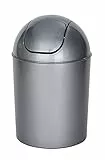 WENKO Schwingdeckeleimer Economic Grau Fassungsvermögen: 6 l, Polypropylen, 20 x 30 x 20 cm, Grau