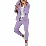 Pamqsen Elegante 2-teilige Hosenanzüge, Blazer und Hose, Business-formelle Arbeitsanzüge für Frauen, Büroarbeits-Outfits