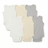 Amazon Essentials Unisex Baby Ärmellose Bodys, 6er-Pack, Beige/Hellgrau Meliert/Weiß, Frühchen