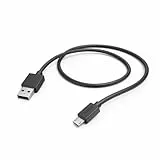 Hama USB A auf Micro USB Ladekabel, 1m (Schnellladung, Datenkabel, Handykabel, USB Typ A, Micro-USB, Maximal Kompatibel) Schwarz