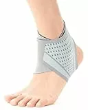 FitDA Sprunggelenkbandage, Ultradünne Knöchelbandage mit Doppeltem Klett für Sport & Alltag, Atmungsaktive Leichte Fußbandage, Einstellbares Fußgelenkstütze für Damen & Herren, Links