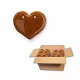 Lebkuchenwelt 10x Lebkuchenherzen Rohlinge 8cm mit Löcher Lebkuchen Herz selber gestalten Lebkuchenherz dekorieren