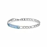 Clondo SSC Napoli – Edelstahlarmband für Damen und Herren, offizielle Fußballkollektion, elegantes und sportliches Accessoire mit Logo, Geschenkidee für Fans, Talla única, Legierter Stahl, Kein