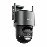 Reolink 4K 8MP Wi-Fi 6 PTZ Überwachungskamera Aussen WLAN mit Auto-Tracking-Zoom, Dual-Objektiv, Dual-Ansicht, WLAN Kamera Outdoor mit Smart-Erkennung, Farbnachtsicht, Außenkamera, TrackMix WiFi Grau