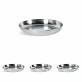 Tatonka Large Plate (Ø 23 cm) - Camping-Teller aus hochwertigem Edelstahl (18/8) - Lebensmittelecht und resistent gegen Fruchtsäuren (Packung mit 4)